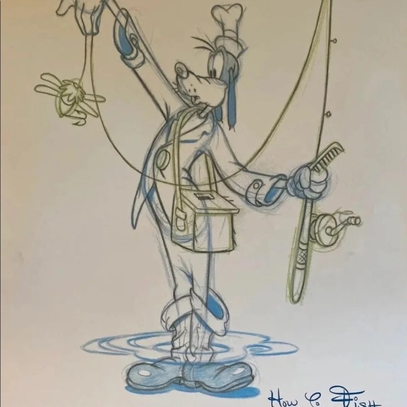 Disney Goofy “How To Fish” Clean Up Art Print
